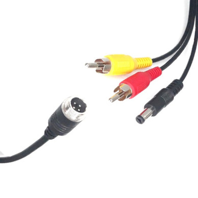 Redukce ze 4-PIN samec / 2x RCA samec + napájení samec