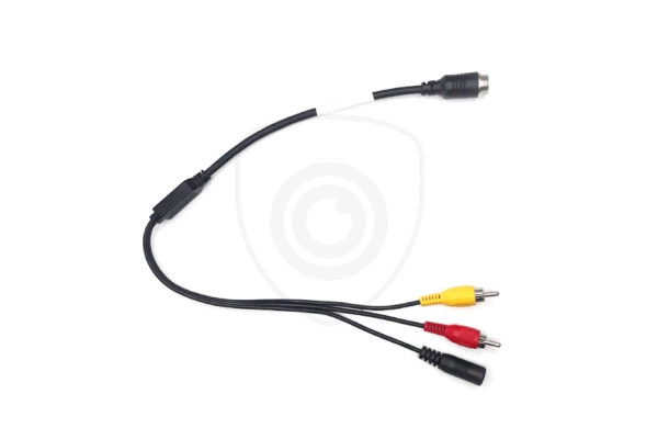 Redukce 4-PIN samec / 2x RCA samec + DC napájení s konektorem samice Redukce 4-PIN samec / 2x RCA samec + DC napájení s konektorem samice