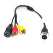 Redukce 4-PIN samec / 2x RCA samec + DC napájení s konektorem samice