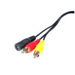 Redukce 4-PIN samec / 2x RCA samec + DC napájení s konektorem samice Redukce 4-PIN samec / 2x RCA samec + DC napájení s konektorem samice