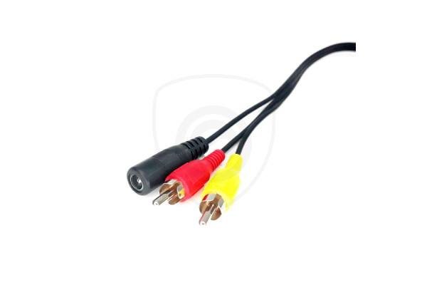 Redukce 4-PIN samec / 2x RCA samec + DC napájení s konektorem samice Redukce 4-PIN samec / 2x RCA samec + DC napájení s konektorem samice