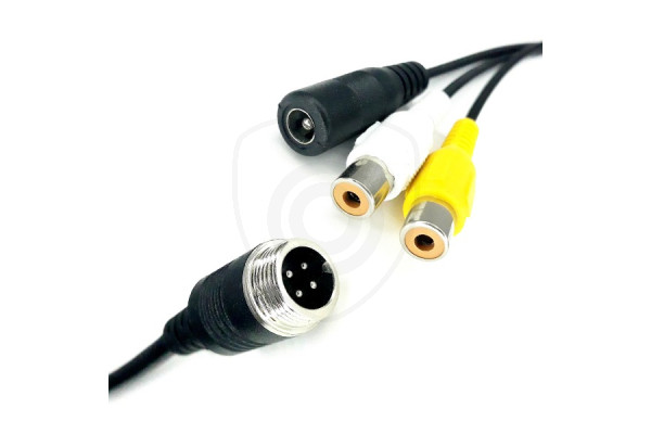 Redukce 4-PIN samec / 2x RCA samice + DC napájení samice