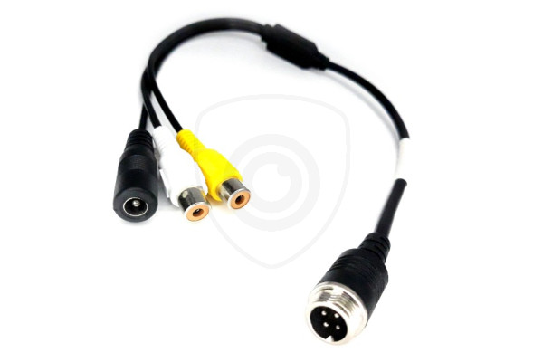 Redukce 4-PIN samec / 2x RCA samice + DC napájení samice