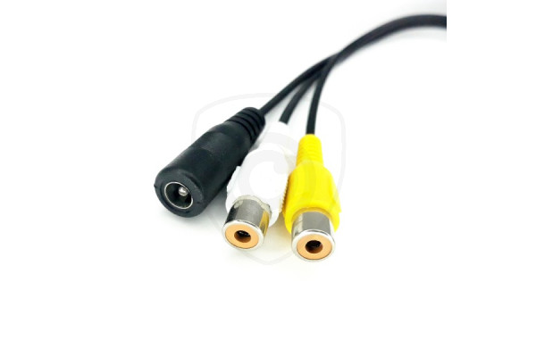 Redukce 4-PIN samec / 2x RCA samice + DC napájení samice