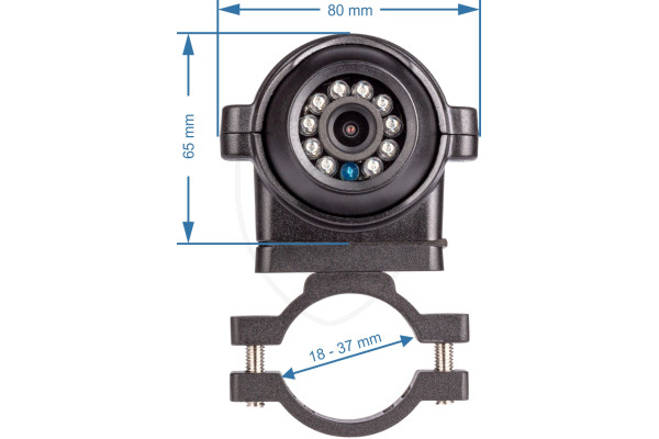Kamera pro sledování mrtvého úhlu s konzolou průměru 45mm na kulatou tyč