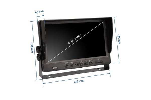 9″ stojanový AHD 4-PIN monitor do auta pro couvací kamery