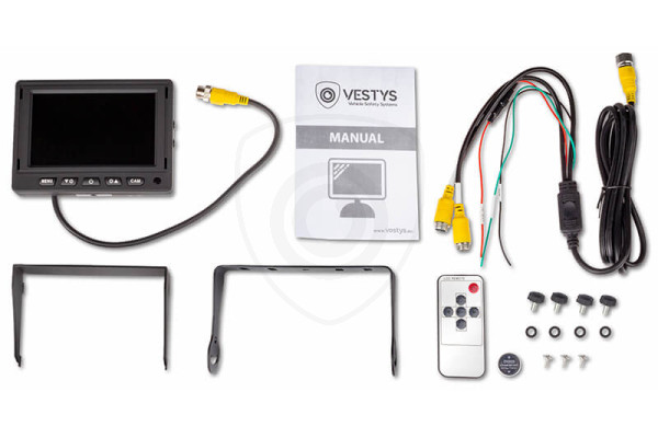 Monitor ke kameře na kamion, karavan, autobus, pracovní stroje, kombajn, traktor, návěs - VESTYS AHD 5″ Monitor pro užitkové vozy VESTYS AHD 5″