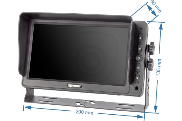 rozměry monitoru Vestys AHD 7 palců ke kameře do vozidla