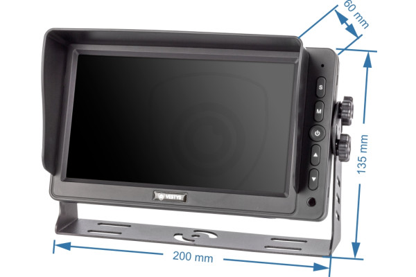 Monitor ke kameře na kamion, karavan, autobus, pracovní stroje, kombajn, traktor, návěs - VESTYS AHD 7″ Monitor pro užitkové vozy VESTYS AHD 7″