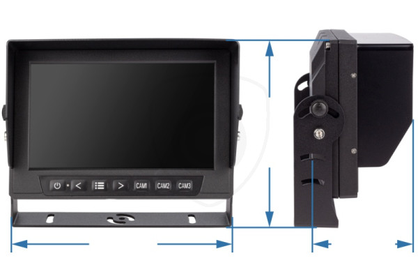 rozměry monitora Vestys WP AHD 7 palců ke kameře do
vozidla