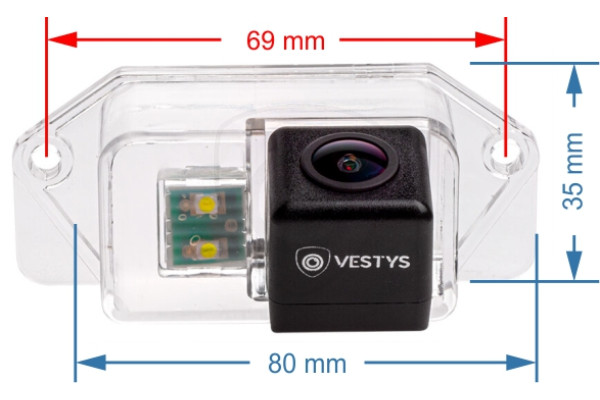 rozměr couvací kamery pro Mitsubishi Lancer a Outlander
