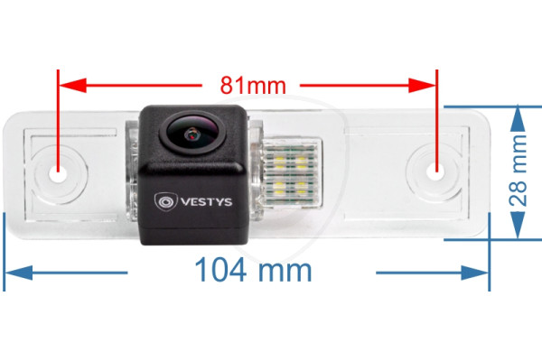 rozměr couvací kamery pro Opel Zafira, Tigra, Combo a Vectra