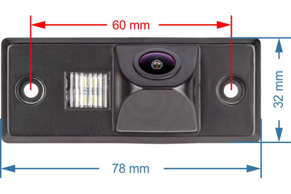 rozměr couvací kamery pro Škoda Fabia a Yeti