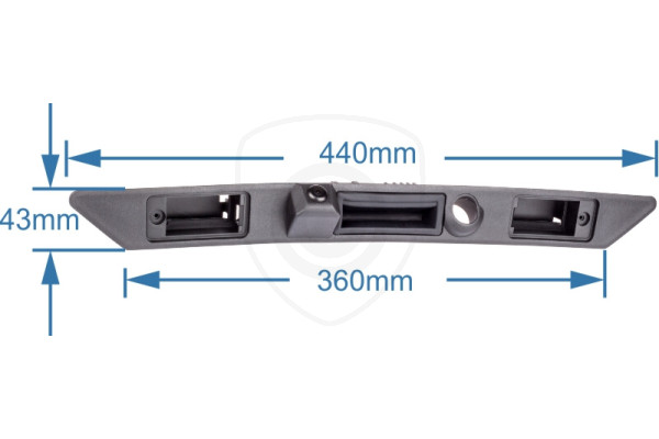 rozměry couvací kamery v rukojeti kufru pro Audi