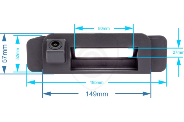 rozměry couvací kamery v rukojeti kufru pro Mercedes-Benz