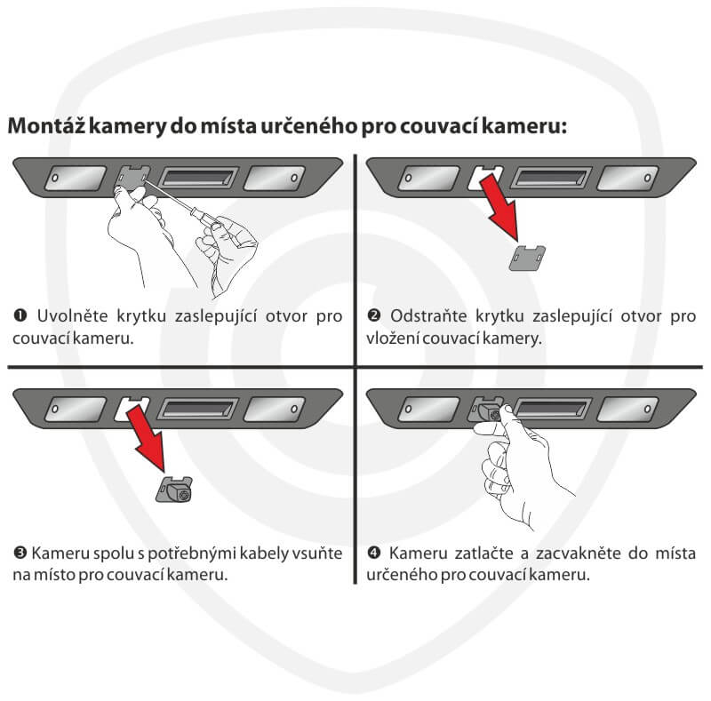 instalace couvací kamery v originálním výřezu